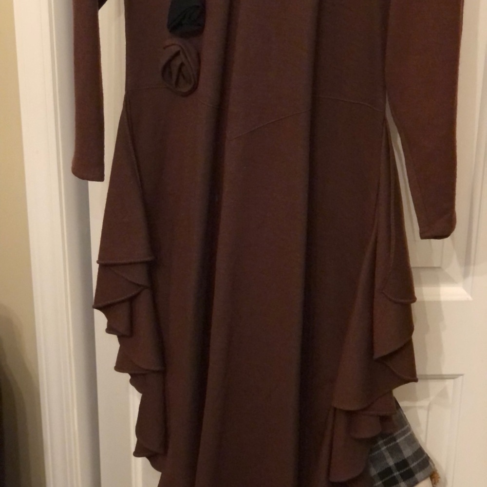 Moza Brown wool Long Sleeve Dress size M - Picture 6 of 10